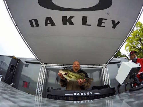 Dwain Bever with a 6.25lb big bass! Leads Day 1 @ Oakley Big Bass on SML April 25th 2015