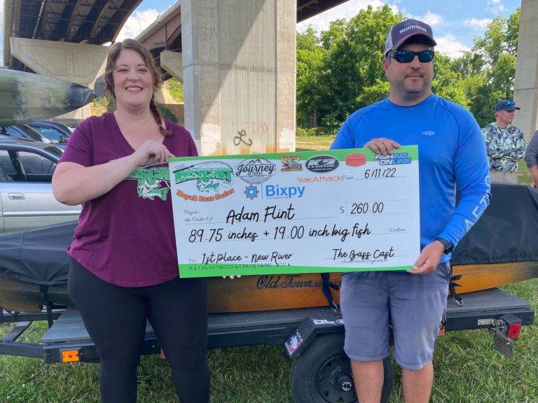 Adam Flint Wins Bass Cast Kayak Series New River event with 89.75″