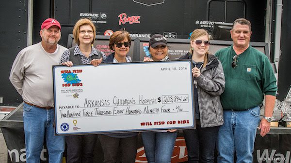 FLW WILL FISH FOR KIDS CHARITY TOURNAMENT RAISES MORE THAN $203,000 FOR ARKANSAS CHILDREN’S HOSPITAL