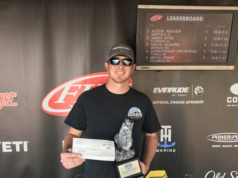 ALABAMA’S WEAVER WINS T-H MARINE FLW BASS FISHING LEAGUE MISSISSIPPI DIVISION EVENT ON PICKWICK LAKE PRESENTED BY NAVIONICS