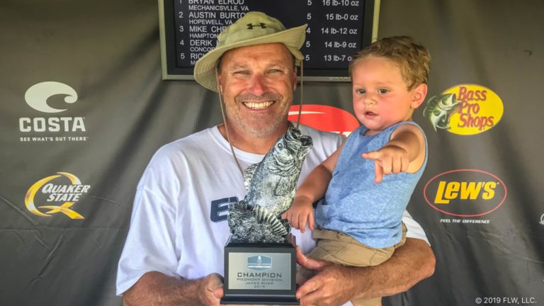 MECHANICSVILLE’S ELROD WINS T-H MARINE FLW BASS FISHING LEAGUE TOURNAMENT ON JAMES RIVER