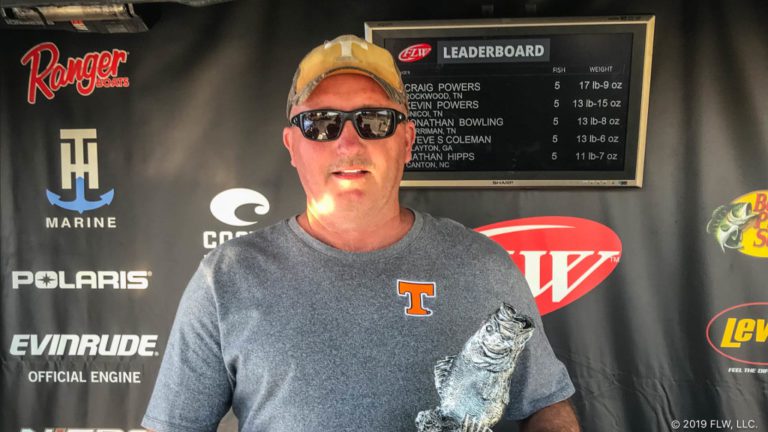 POWERS WINS T-H MARINE FLW BASS FISHING LEAGUE TOURNAMENT ON SOUTH HOLSTON RESERVOIR