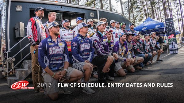 FLW ANNOUNCES 2017 FLW COLLEGE FISHING SCHEDULE, RULES, ENTRY DATES