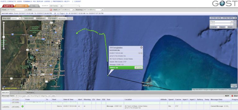 GOST® NAV-TRACKER 1.0 VITAL IN RECOVERY OF BOAT LOST WHILE UNDER TOW – MARCH 22,2017