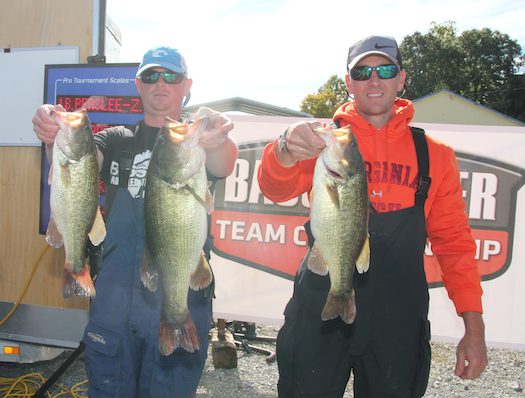 Bobby Peaslee & Zach Peaslee are leading day one of the Angler's Choice Marine Fall Classic – VA Division  Oct 4th 2014