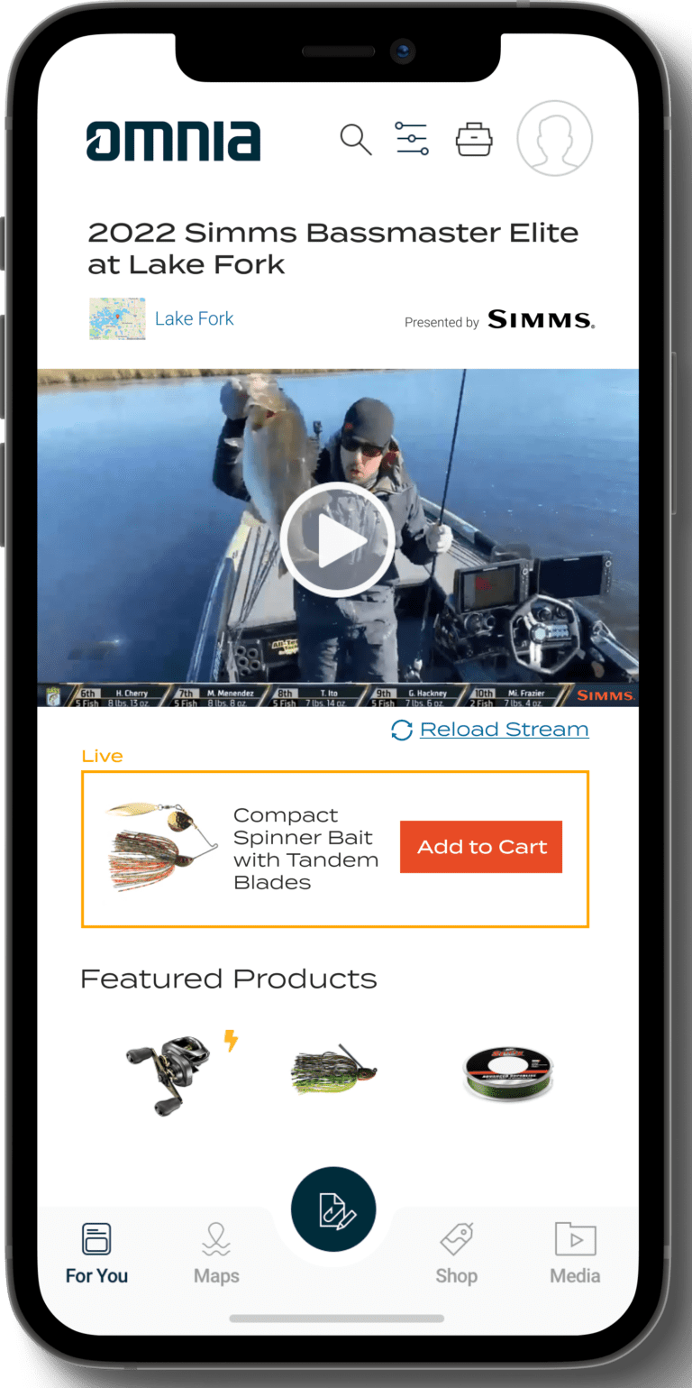 Omnia Fishing To Simulcast Bassmaster LIVE As Shoppable Feed For Two Elite Series Events