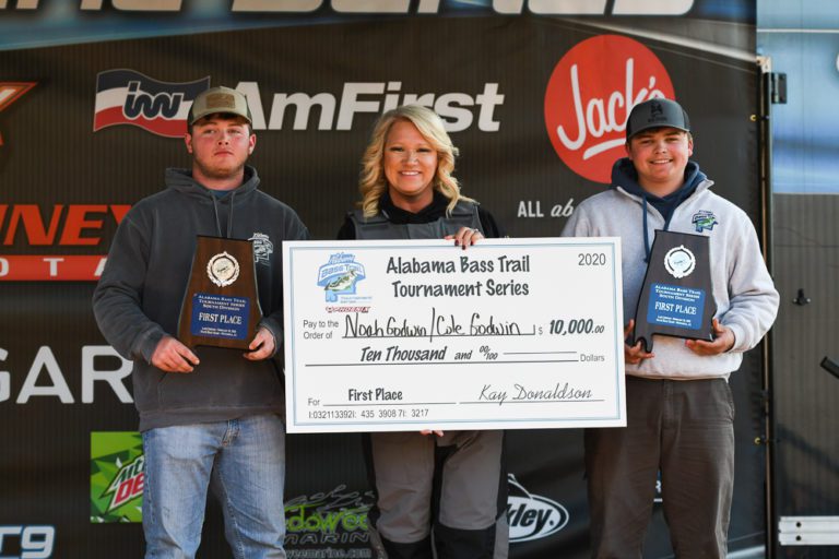 A Team of Brothers Win it all at Lake Jordan. Noah and Cole Godwin drop a 20 pound bag on Lake Jordan. 
