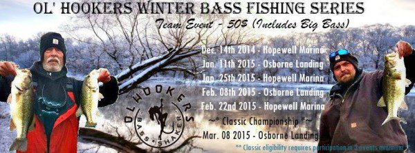 Ol’ Hookers  Winter Bass Fishing Series Schedule – 2014-2015