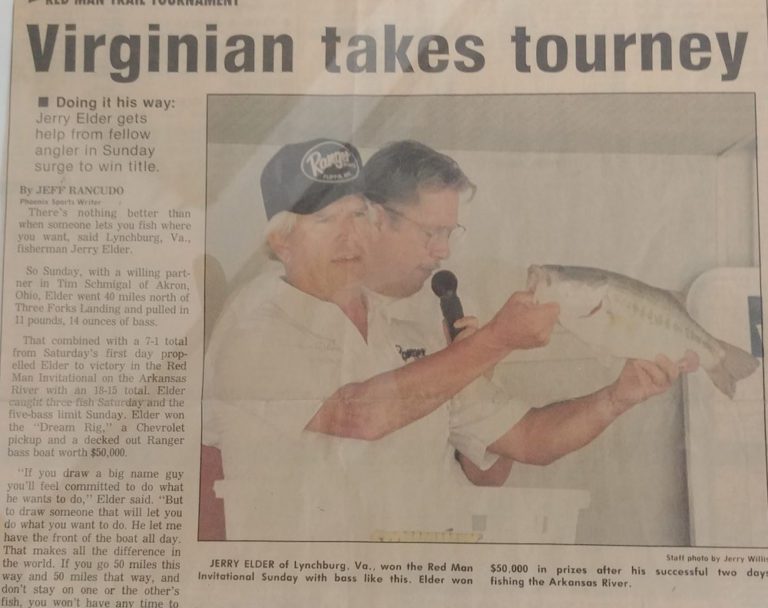 “Legendary fishing tales” Tales from the Central Virginia Fishing Legend – JERRY ELDER – By Ben Hudson – February 28,2018
