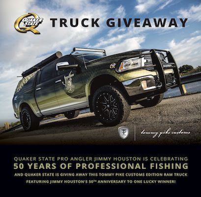 FISHING LEAGUE WORLDWIDE TO GIVE AWAY QUAKER STATE® DESIGNED, JIMMY HOUSTON-INSPIRED 50TH ANNIVERSARY TRUCK