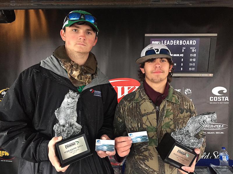 WEST POINT HIGH SCHOOL WINS FLW HIGH SCHOOL FISHING MISSISSIPPI OPEN AT COLUMBUS POOL