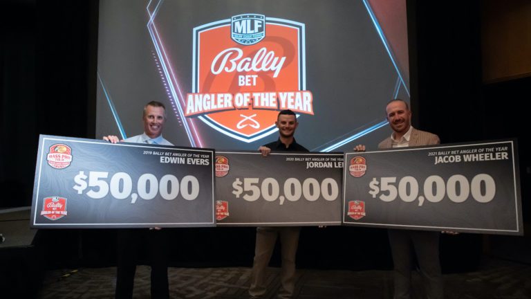 Bally Bet Awards $50K to Former MLF Bass Pro Tour Angler of the Year Winners Edwin Evers, Jordan Lee and Jacob Wheeler
