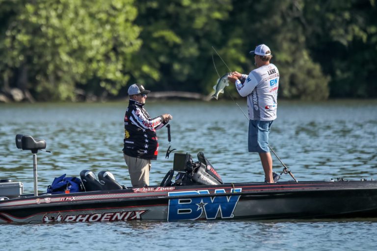 Russ Lane Dominates Opening Day at Major League Fishing Bass Pro Tour B&W Trailer Hitches Stage Four at Lake Chickamauga Presented by ATG by Wrangler
