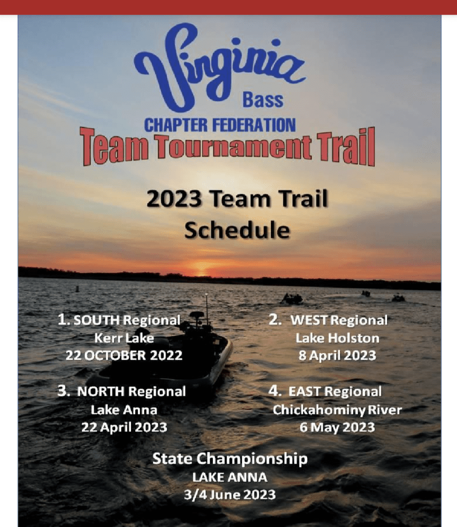 VA Bass Chapter Federation 2023 Schedule Chickahominy River The