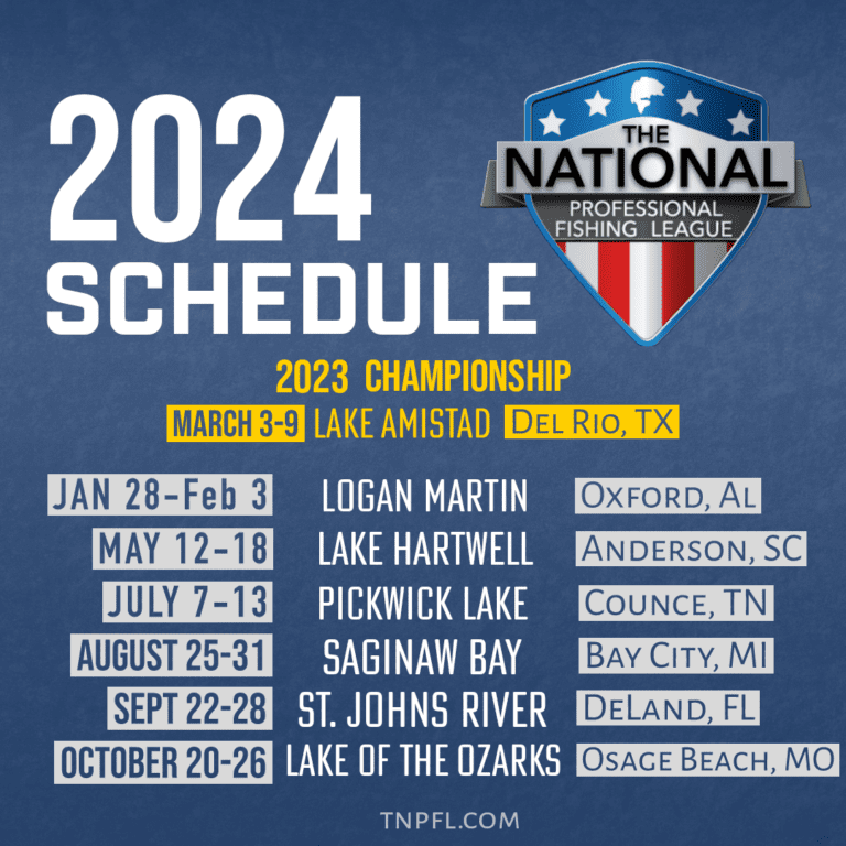 National Professional Fishing League Announces 2024 Schedule