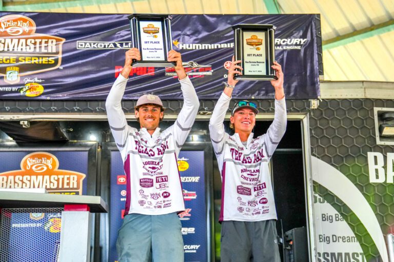 Hehr and Johnston win Bassmaster College Series event at Sam Rayburn Reservoir