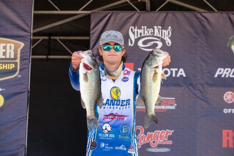 Shull single-handedly takes Day 1 lead in Bassmaster College National Championship at Lake Hartwell