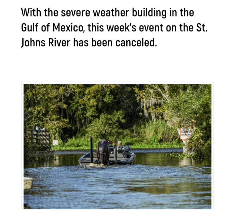 Breaking News: NPFL St. Johns River Canceled