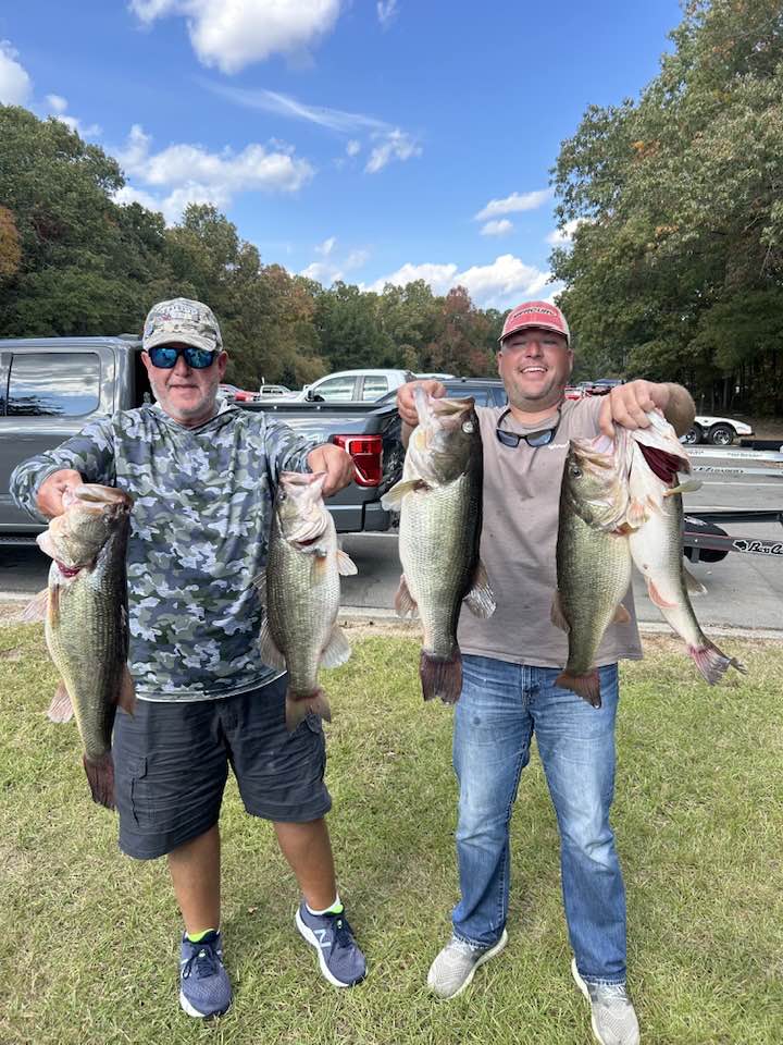 Ricky & Tyler Trent weighed in 5 bass at a whopping 30.11 lbs to take 1st place at CATT Jordan Lake!