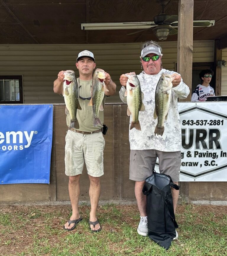 Randall Bock & Steve Phillips win CATT Wateree with 5 bass weighing 16.97 lbs!